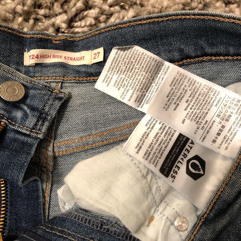 LEVIS 724 HIGH RISE STRAIGHT CUT HIGH WAIST JEANS - Picture 8 of 8